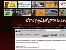 Tablet Screenshot of huntinglabpedigree.com